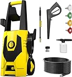 AgiiMan Electric Pressure Washer - 4500PSI Max 3.1 GPM Power Washer with 35FT Power Cord, 20FT Hose, Soap Tank, High Pressure Washer Electric Powerd Car Cleaning for Garden, Patios, Yard