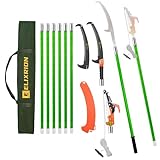 ELIXRION 27 Feet Pole Saws for Tree Trimming Manual Branch Pruner Cutter Kits, Manual Pole Saw Cut Branch Garden Tool Tree Pruner Extendable Hand Saw Tree Trimmer Long Handle Pruner with Storage Bag