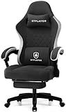 GTPLAYER Gaming Chair, Computer Office Chair with Pocket Spring Cushion, Linkage Armrests and Footrest, High Back Ergonomic Computer Chair with Lumbar Support Task Chair with Footrest （BLACK）