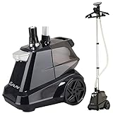 SALAV® Heavy Duty Commercial Full-Size Garment Steamer with Foot Pedals and Extra Large 3L (101.5 oz) Water Tank, 1800 watts of Poweful Steam (Navy)