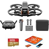 DJI Avata 2 Fly More Combo (3 Batteries) FPV Drone with Camera 4K, One-Push Acrobatics, Propeller Guard, 155 FOV, Camera Drone, Goggles 3 & RC Motion 3 + SD Card & Landing pad