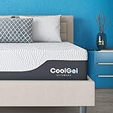 Classic Brands Cool Gel Chill Memory Foam 14-Inch Mattress with 2 Pillows,CertiPUR-US Certified, Mattress in a Box, King, White