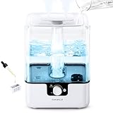 6L Humidifiers for Bedroom Large Room Home, CHIVALZ Cool Mist Top Fill Humidifiers for Baby Nursery and Plants, 26dB Quiet, Nightlight, Up to 50 Hours, Oil Diffuser, 360° Nozzle, Anti-dry Burn White
