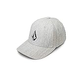 Volcom unisex adult Full Stone Flex Fit Baseball Cap, Grey Vintage, Large-X-Large US