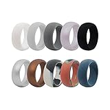 SuperJeweler Silicone Wedding Rings for Men, Breathable Mens Rubber Wedding Bands for Crossfit Workout, 10mm Wide