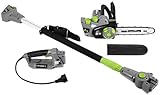 Earthwise CVPS43010 7-Amp 10-Inch Convertible 2-in-1 Corded Electric Pole Saw/Chainsaw