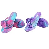 LAVAU Rubber Flip Flops for Wmoen 2 Pairs, Perfect for Beach, Poolside, Dorm, Gym, Steam Room and Locker Room W-lanzi+taolan-10