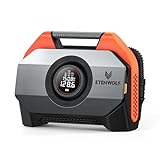 ETENWOLF VORTEX S6 Tire Inflator Portable Air Compressor for Heavy-duty Vehicles, Cordless Air Pump for Car & Inflatables with 19200mAh Battery, 100% Duty Cycle & Dual Cylinder Bike Pump, Vivid Orange
