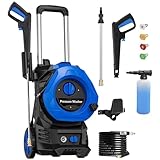 Electric Pressure Washer 4800PSI Max 2.9 GPM Electric Pressure Washer with 25 Foot Hose, 16.4 Foot Power Cord, Soap Tank Car Wash Machine Blue Ideal Cleaning for Garden, Patio