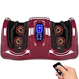 Best Choice Products Foot Massager Machine Shiatsu Foot Massager, Therapeutic Reflexology Kneading and Rolling for Feet, Ankle, High Intensity Rollers, Remote, Control, LCD Screen - Burgundy