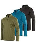 3 Pack:Men's Quarter 1/4 Zip Pullover Long Sleeve Athletic Mesh Quick Dry Dri Fit Shirt Gym Running Performance Golf Half Zip Up Top Thermal Workout Sweatshirts Sweater Sports Track Jacket-Set 2,M