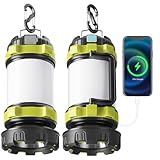 Alpswolf 2 Pack Camping Lantern Rechargeable, Led Lantern Camping Flashlight with 4000 Capacity Power Bank, 6 Modes, IPX4 Waterproof, Portable Rechargeable Lanterns for Power Outage, Hiking, Outdoor