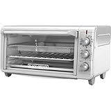 BLACK+DECKER 8-Slice Crisp 'N Bake Air Fry Toaster Oven, TO3265XSSD, 5 Cooking Functions, 60 Minute Timer, Stainless Steel