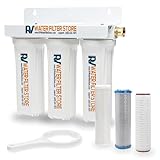 RV Water Filter Store South of The Border 3 Stage Water Filtration System - Includes 0.2 Micron Virus Hero, 0.5 Micron Carbon Block, 1 Micron Sediment Filter - High Flow, Standard Bracket