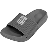 Calvicoline Comfort Slide Sandal for Women and Men, Non-Slip Quick Drying Shower Shoes, Thick Sole Open Toe Indoor & Outdoor Slides Sandals Grey Size 5.5