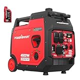 PowerSmart 4500-Watt Super Quiet RV-Ready Inverter Generator, Portable Generator Gas Powered with Electric Start, CO Sensor, Wheels Handle Kit Oil Included, Parallel Capable, CARB Compliant