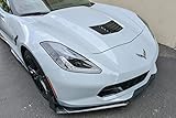 Replacement for 2014-2019 Corvette C7 All Models | Z06 Stage 3 Front Bumper Lip Splitter with Side Extension Winglets Pair (ABS Plastic - Painted Carbon Flash Metallic)