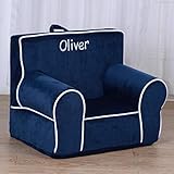 DIBSIES Personalized Creative Wonders Toddler Chair - Ages 1.5 to 4 Years Old (Blue with White Piping)