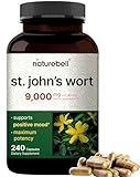 NatureBell St Johns Wort 9,000mg Per Serving, 240 Capsules | 15:1 Herbal Extract, North American Harvest, Rich in Hypericin – Positive Mood Support Supplement – St. John’s Wort – Non-GMO