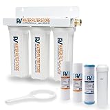 RV Water Filter Store - 3 Stage Water Filtration System - Includes Heavy Metal Filter, 1 Micron Sediment Filter, and 0.5 Micron Carbon Block Filter - High Flow, Standard Bracket, Purified Water for RV