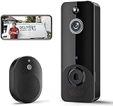CutePanda Video Doorbell Camera Wireless with Chime Ringer, Smart AI Human Detection, Home Security System, Cloud Storage, Live View, 2-Way Audio, Night Vision, 2.4G WiFi, Battery Powered