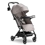 Mompush Lithe V2 Lightweight Stroller + Snack Tray, Ultra-Compact Fold & Airplane Ready Travel Stroller, Near Flat Recline Seat, Cup Holder, Raincover & Travel bag Included