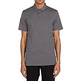 Volcom Men's Wowzer Modern Fit Cotton Polo Shirt, Stealth, Large