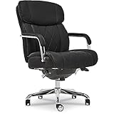 La-Z-Boy Sutherland Ergonomic Faux Leather Swivel Computer and Desk Chair, Black (CHR10048A)