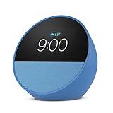 All-new Amazon Echo Spot (2024 release), Smart alarm clock with vibrant sound + Alexa, Ocean Blue