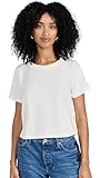 Madewell Women's Soft Fade Cotton Boxy Crop Tee, Lighthouse, White, M
