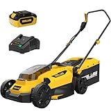 ZEGJAW Lawn Mower Cordless,13-Inch Electric Lawn Mower with 4.0Ah Battery and Charger, 2-in-1 Electric Mower with 5-Position Height Adjustment