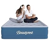 Beautyrest Comfort Plus Air Bed Mattress with Built-in Pump and Plush Cooling Topper, 17' Queen