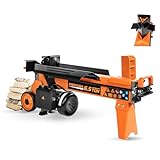 PROYAMA Log Splitter 6.5 Ton, Wood Splitter Electric Powered 15Amp, with Hydraulic Ram, Electric Firewood Splitting Machine, Horizontal