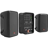 JBL Professional EON208P Portable All-in-One 2-way PA System with 8-Channel Mixer and Bluetooth, Black