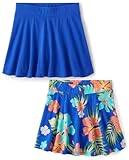 The Children's Place Girls' Pull on Everday Skorts, Cool Cobalt 2-Pack, Large