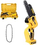 Mellif Cordless Power Chainsaw for Dewalt 20V Max Battery (Battery NOT Included) 6-Inch Hand-held Mini Pruning Saw with Brushless Motor & Replacement Chain for Wood Cutting | Tree Trimming | Camping