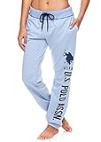 U.S. Polo Assn. Essentials Womens Lounge Pants with Pockets, French Terry Sweatpants for Women (Blue Yonder Heather, Medium)