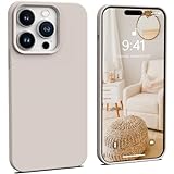 IceSword iPhone 14 Pro Max Case Stone, Liquid Silicone Shockproof Phone Case Cover, Light Beige Tan Cream Warm Sand Pearl Cute, Drop Protective (Soft Anti-Scratch Microfiber Lining) 6.7' 14PM - Stone
