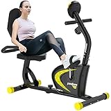 pooboo Recumbent Exercise Bike with Adjustable Magnetic Resistance，Indoor Cycling Stationary Bike with Speed, Time, Distance, Calorie Monitor (poow268-3)