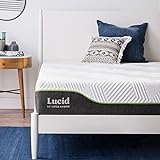 LUCID 12 Inch Latex Hybrid Mattress - Responsive Latex Foam and Encased Springs - Firm Feel - Motion Isolation - Edge Support - Gel Infused - Pressure Relief - Bed in a Box - Queen Size