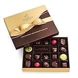 Godiva Chocolatier Chocolate Gift Box for Birthday, Thank You, Anniversary, Congratulations Gift Basket Gold Ribbon Gourmet Dark Chocolate Candy Assortment with Praline and Luscious Caramel, 18pc