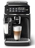 PHILIPS 3200 Series Fully Automatic Espresso Machine - LatteGo Milk System, 5 Coffee Varieties, Intuitive Touch Display, 100% Ceramic Grinder, AquaClean Filter, Black (EP3241/54)