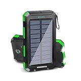 WONGKUO Solar Charger Power Bank - 𝟮𝟬𝟮𝟰 𝙐𝙥𝙜𝙧𝙖𝙙𝙚 36800mAh Solar Phone Charger, QC3.0 Fast Charger with LED Flashlight, IP65 Waterproof Portable Power Bank for Outdoor Activities