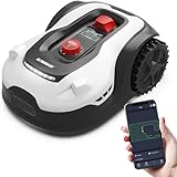 SUNSEEKER L22 Robotic Lawn Mower 0.3 Acre/ 13,000 Sq.Ft, with Mapping Function and App Control, Only 52 db,Rain Sensor & Boundary Wire, Battery & Charger Included, Black & White…