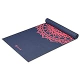 Gaiam Yoga Mat Classic Print Non Slip Exercise & Fitness Mat for All Types of Yoga, Pilates & Floor Workouts, Pink Marrakesh, 4mm, 68'L x 24'W x 4mm Thick