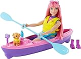 Barbie It Takes Two Doll & Accessories, Playset with Kayak, Puppy & More, Daisy Doll with Curvy Body & Pink Hair