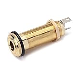 Threaded Cylinder Output Jack Flush Mount Stereo Mono Jack Plug Sockets 1/4 Inch 6.35mm Acoustic Electric Guitar Bass Chrome
