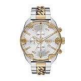 Diesel Spiked Stainless Steel Chronograph Men's Watch, Color: Silver/Gold Chain (Model: DZ4629)