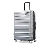 Samsonite Omni 2 Hardside Expandable Luggage with Spinners, Arctic Silver, Checked-Medium 24-Inch