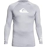 Quiksilver Men's Standard All Time Long Sleeve Rashguard UPF 50 Sun Protection Surf Shirt, Sleet Heather, XX-Large